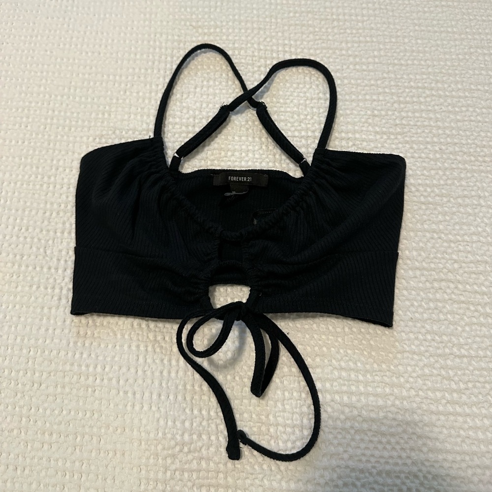 Forever 21 black cut out tank top